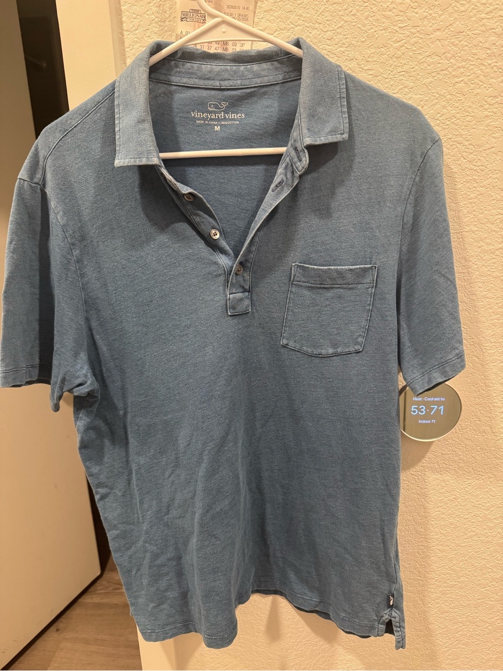 Vineyard Vines Men's Light Blue Short Sleeve Polo with Chest Pocket
